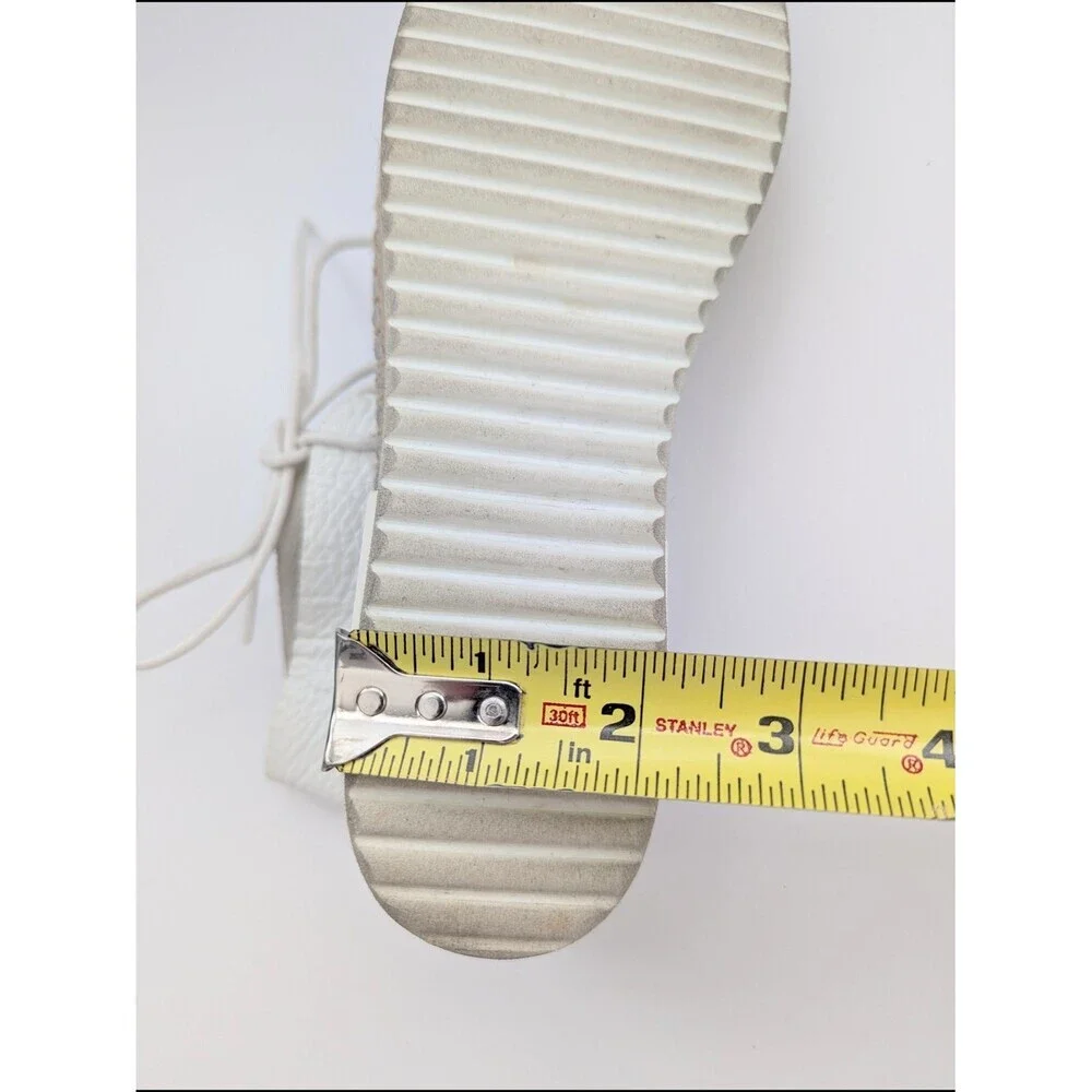 Miista Women's (Sz 36) White Leather Lace-Up Peep-Toe Espadrilles/Shoes/Sandals